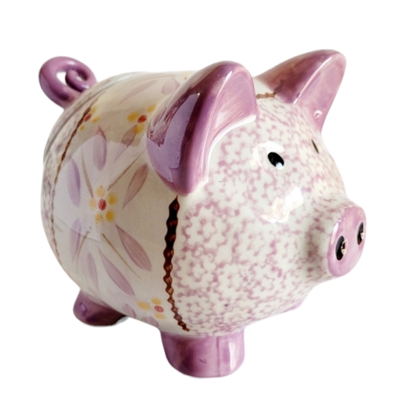 Temp-tations Old World Cranberry Pink Pig Salt Cellar/Sponge Holder or Planter - Picture 2 of 10